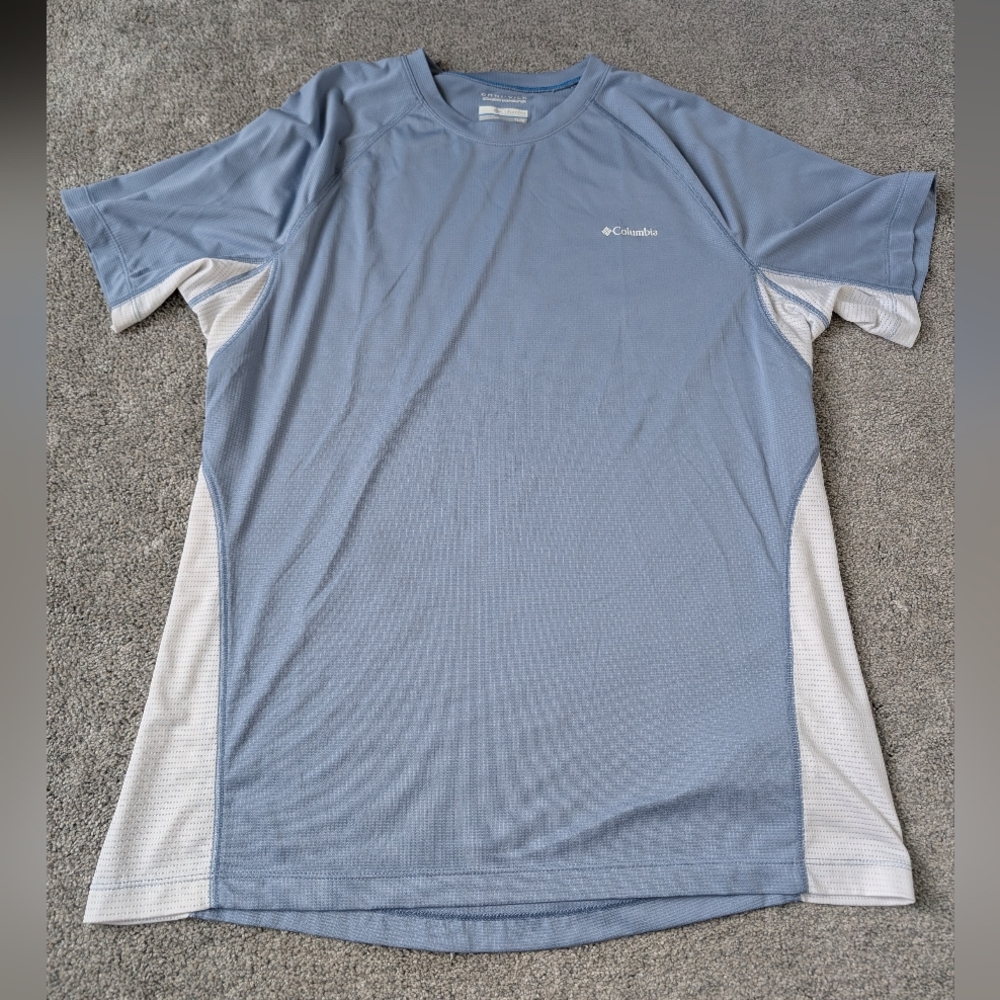 Columbia Men's Slate Blue Short Sleeve Performance Tee with White Panels